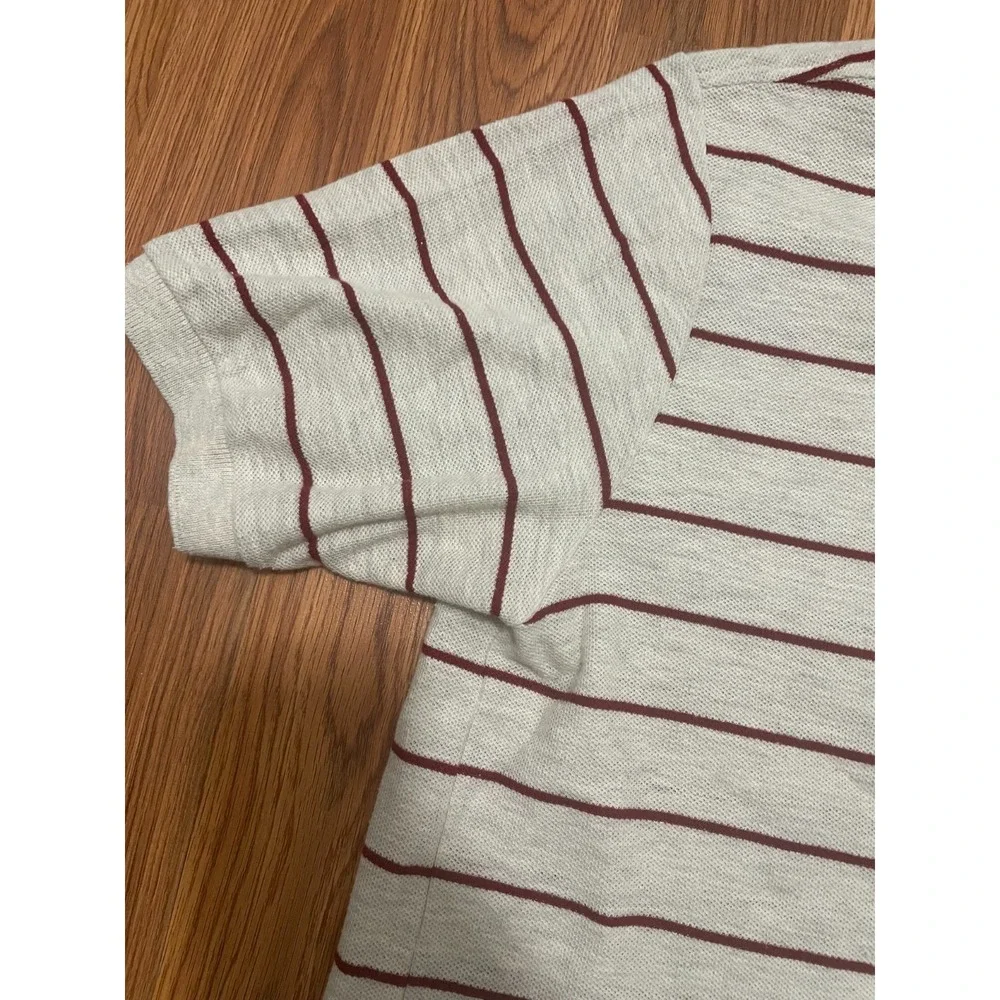 L.L.Bean Polo Mens Tall Large Stripe Made In USA Double L Short Sleeve